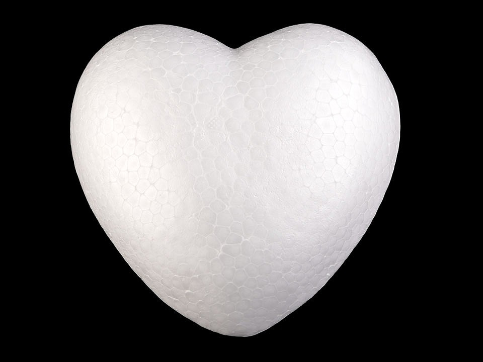 Srdce Ø15 cm polystyren, barva bílá