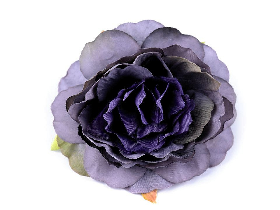 Umělý květ růže Ø6,5 cm, barva 10 modrofialová