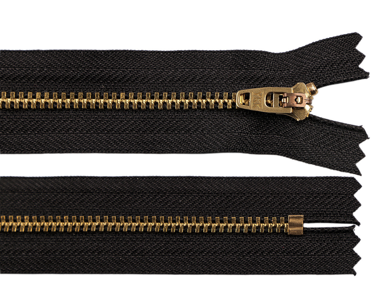 Kovový zip YKK No 4 délka 18 cm (jeansový), barva 3 (580 černá mosaz