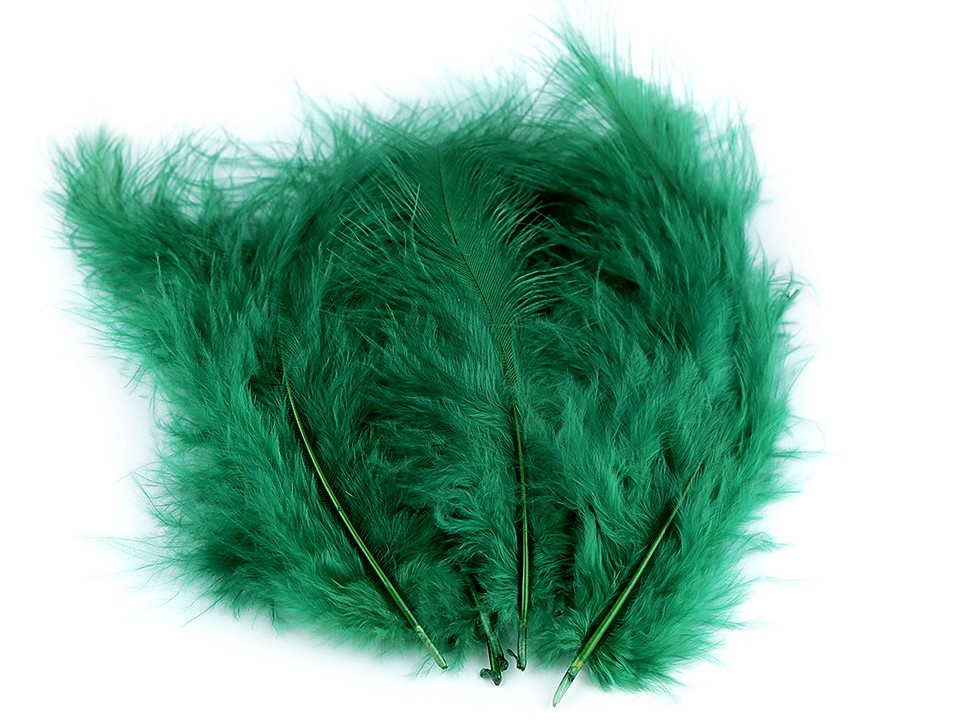 Pštrosí peří délka 9-16 cm, barva 49 zelená