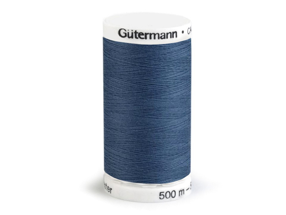 Polyesterové nitě návin 500 m Gütermann, barva 068 Blue Indigo