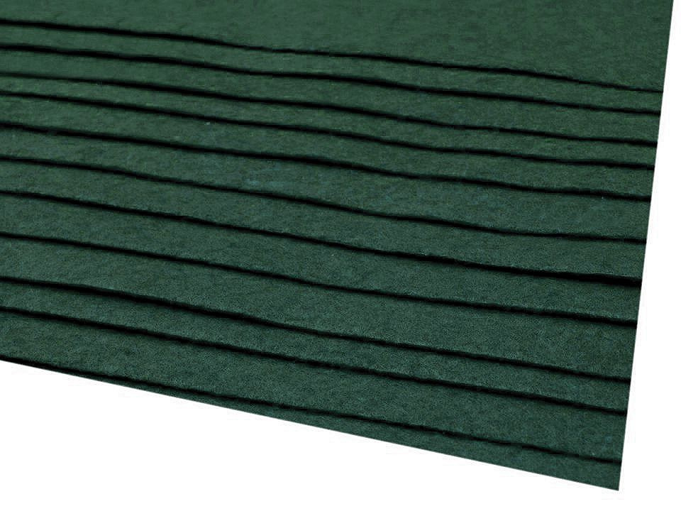 Látková dekorativní plsť / filc 20x30 cm, barva 40 (F29) zelená lesní