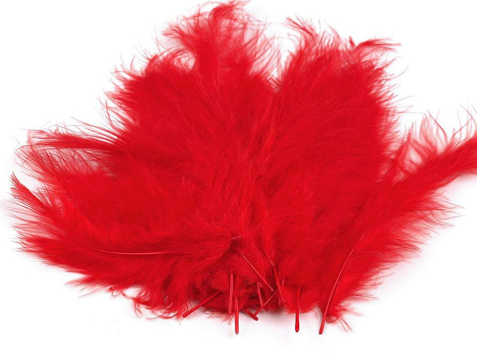 Pštrosí peří délka 9-16 cm, barva 5 červená