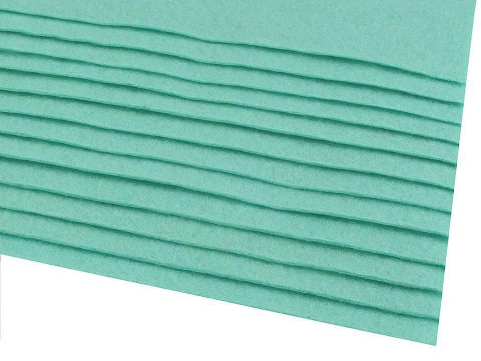 Látková dekorativní plsť / filc 20x30 cm, barva 33 (F71) zelený tyrkys