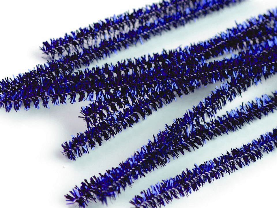 Chlupaté modelovací lurexové drátky Ø6 mm délka 30 cm, barva 9 modrá námořnická