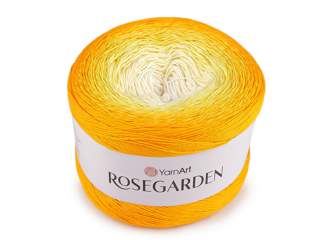 Prima-obchod Bavlněná pletací příze Rosegarden 250 g, barva 21 (309) oranžová žlutá