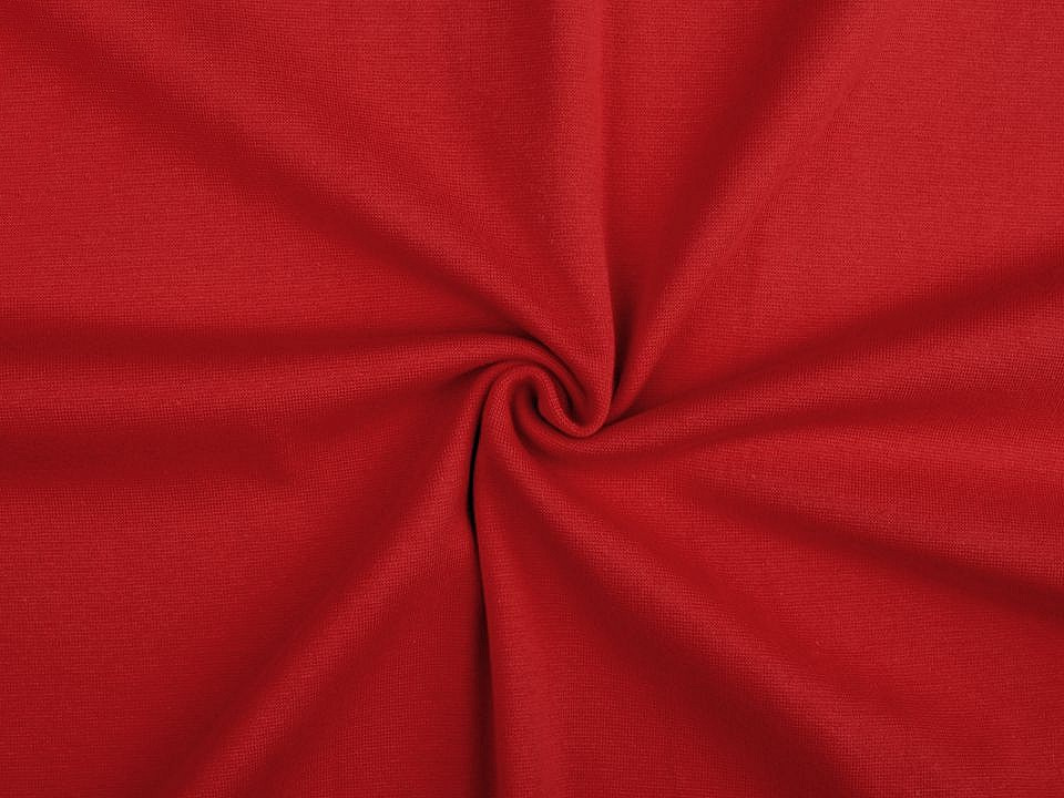 Úplet bavlněný elastický hladký / náplet, barva 27 (384) červená