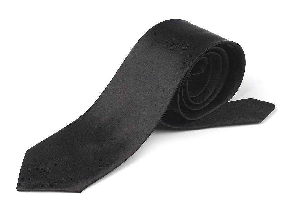 Saténová kravata, barva 2 (5 cm) černá