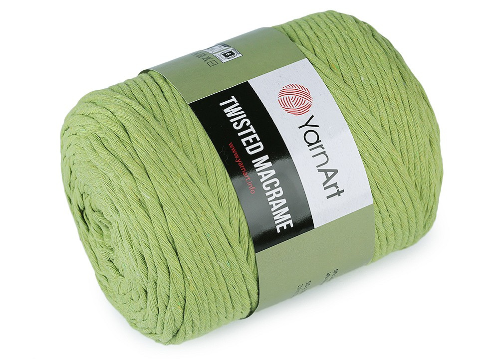 Pletací příze Twisted Macrame 500 g, barva 5 (755) zelená sv.