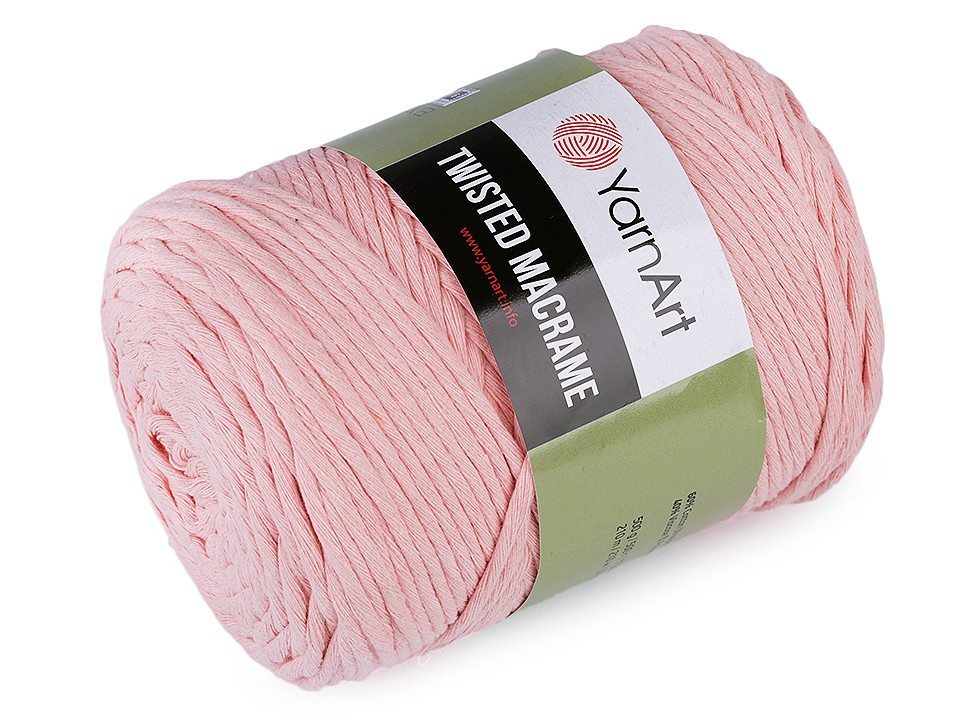 Pletací příze Twisted Macrame 500 g, barva 4 (767) růžová světlá