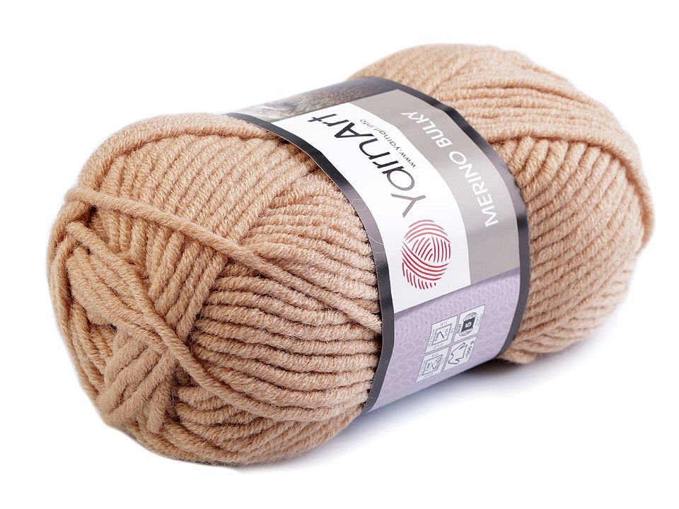 Pletací příze Merino bulky 100 g, barva 5 (511) béžová