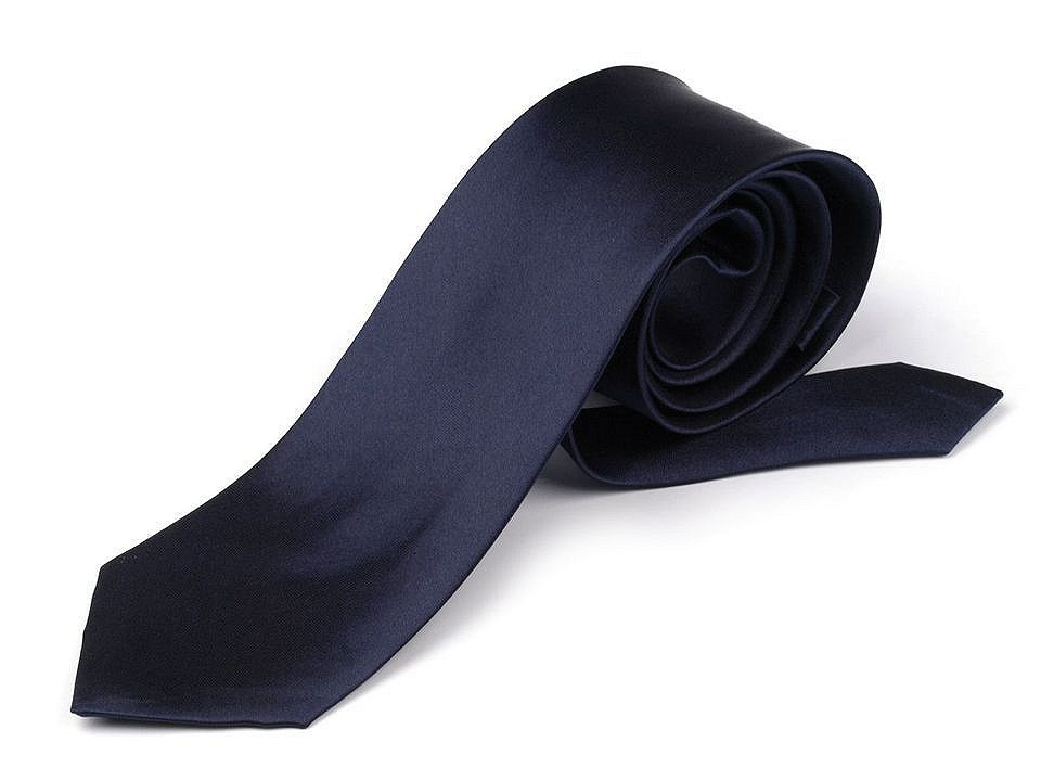 Saténová kravata, barva 3 (8 cm) modrá pařížská