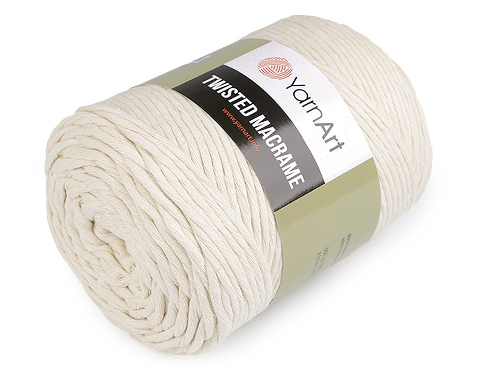 Pletací příze Twisted Macrame 500 g, barva 9 (752) béžová nejsv.