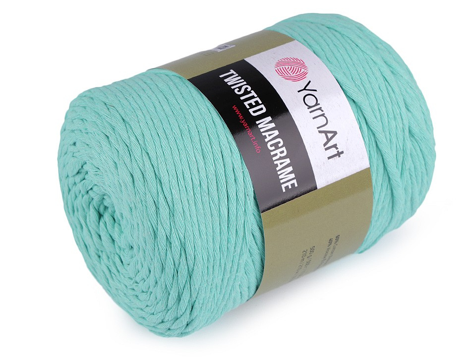 Pletací příze Twisted Macrame 500 g, barva 10 (775/414) mint