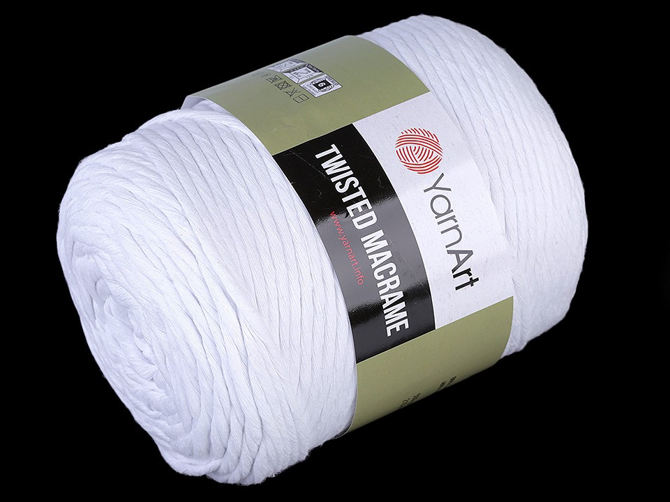 Pletací příze Twisted Macrame 500 g, barva 1 (751) bílá