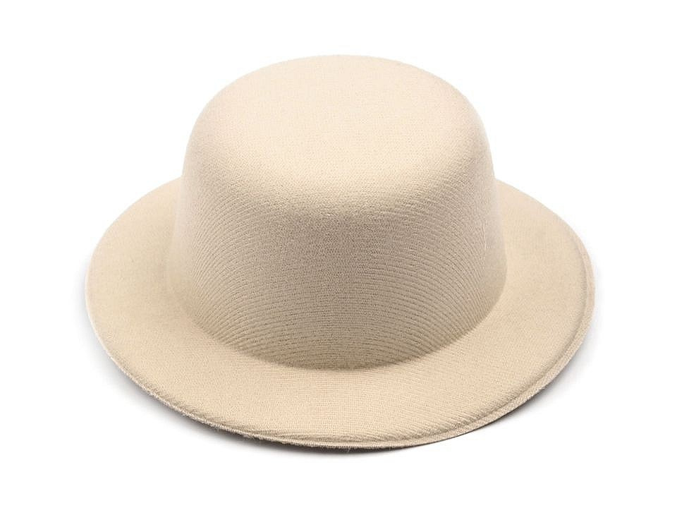 Mini klobouček / fascinátor k dozdobení Ø13,5 cm, barva 9 krémová