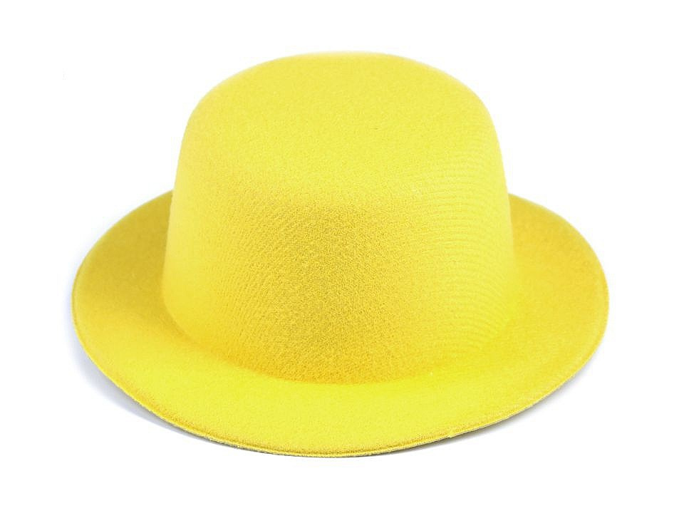 Mini klobouček / fascinátor k dozdobení Ø13,5 cm, barva 15 žlutá
