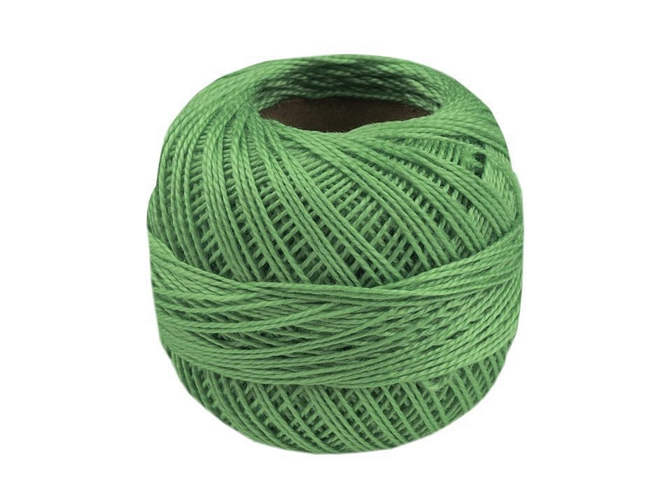 Vyšívací příze Perlovka Niťárna, barva 6852 zelená lahvová