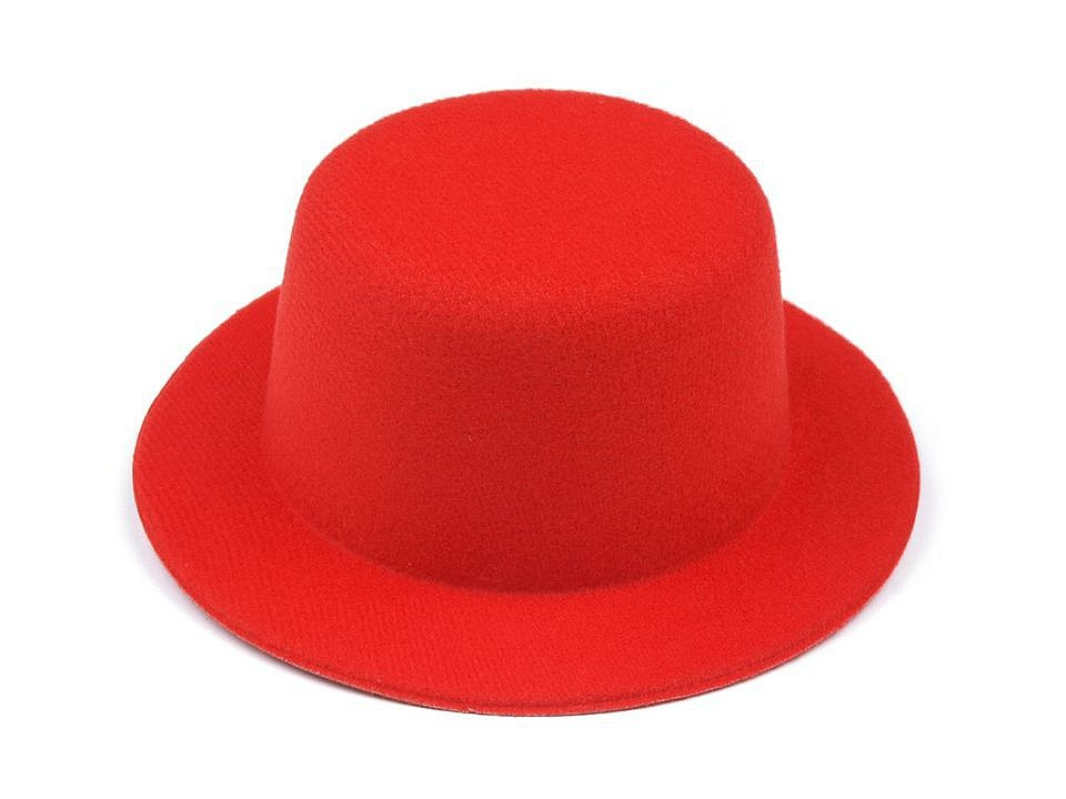 Mini klobouček / fascinátor k dozdobení Ø13,5 cm, barva 2 červená