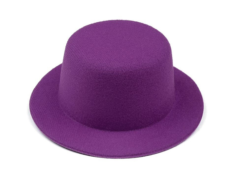 Mini klobouček / fascinátor k dozdobení Ø13,5 cm, barva 4 fialová purpura