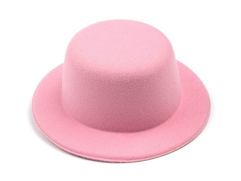 Mini klobouček / fascinátor k dozdobení Ø13,5 cm, barva 3 růžová střední