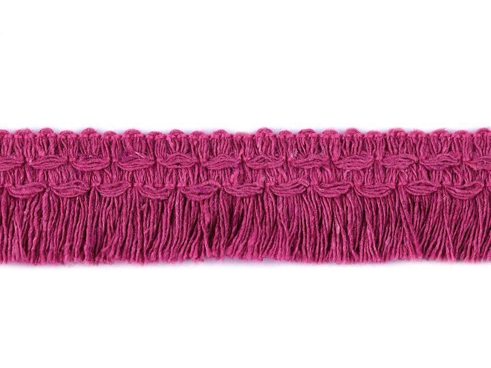 Bavlněné třásně šíře 25 mm, barva 5 pink