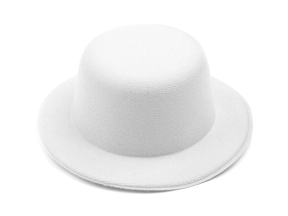 Mini klobouček / fascinátor k dozdobení Ø13,5 cm, barva 8 bílá mléčná