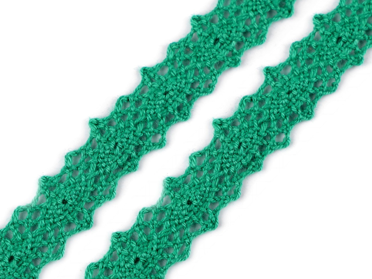 Krajka / vsadka paličkovaná šíře 12 mm, barva 26 zelená pastelová