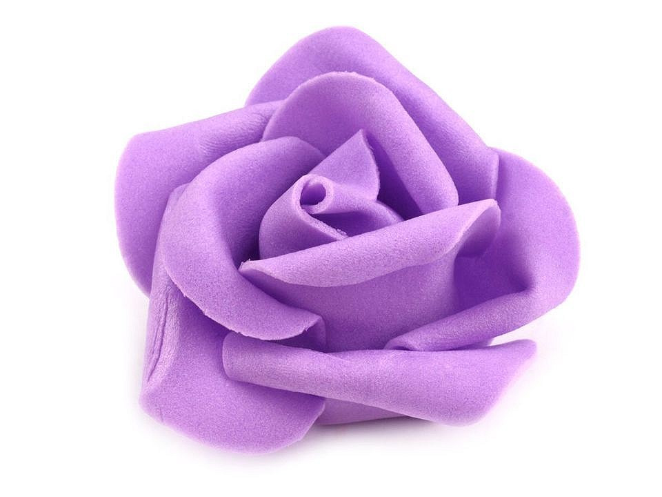 Dekorační pěnová růže Ø4,5 cm, barva 4 fialová lila