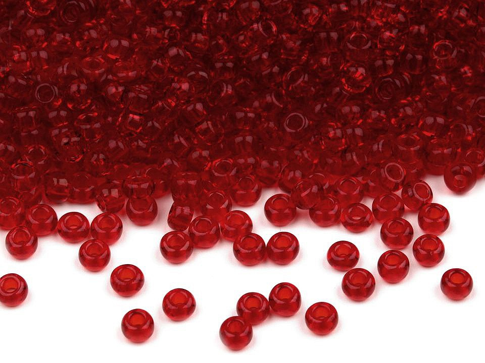 Rokajl Preciosa 10/0 - 2,3 mm lesklé, barva 90090 červená karmínová transparent