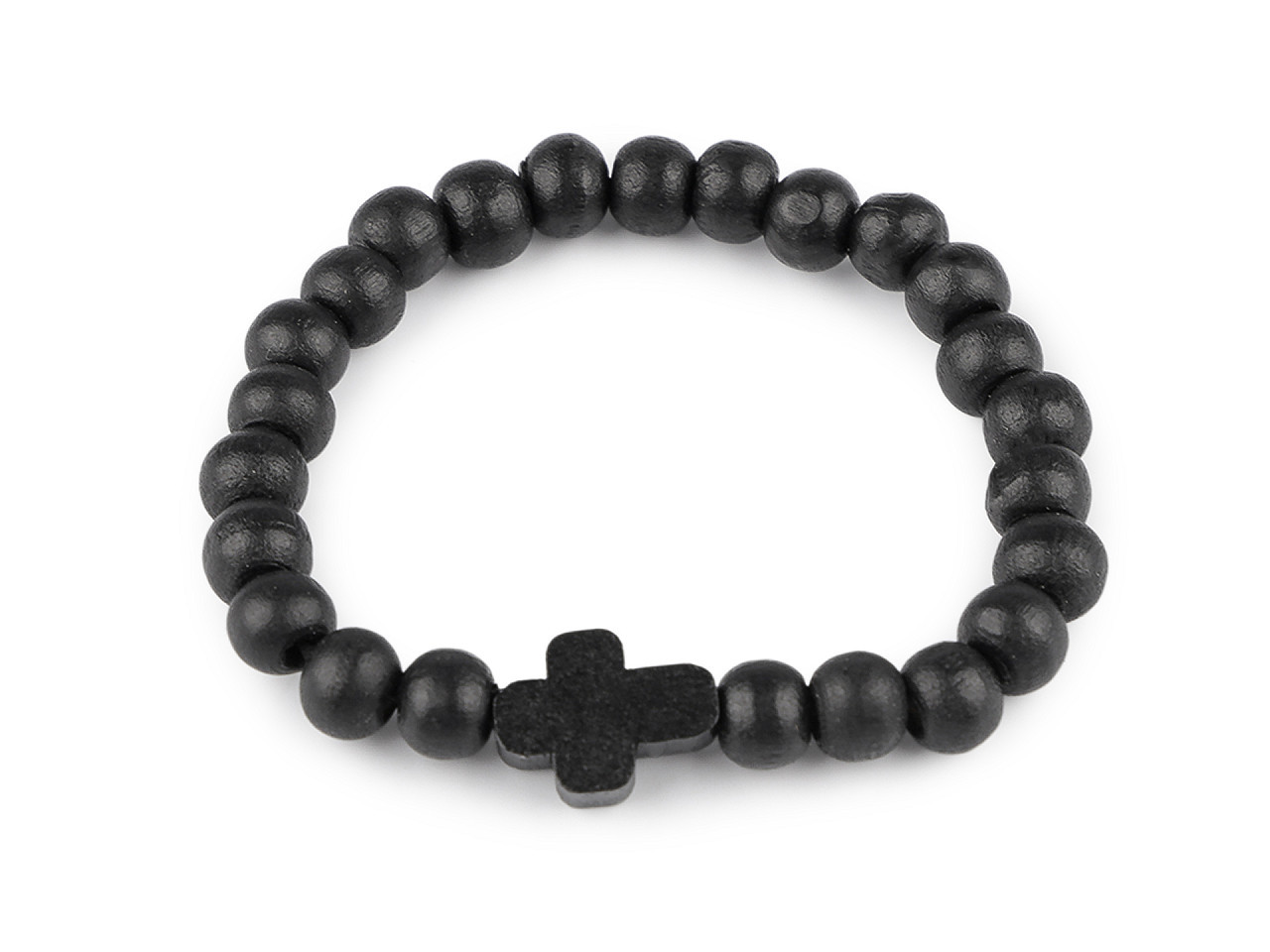 Náramek dřevěný unisex křížek, barva 2 černá