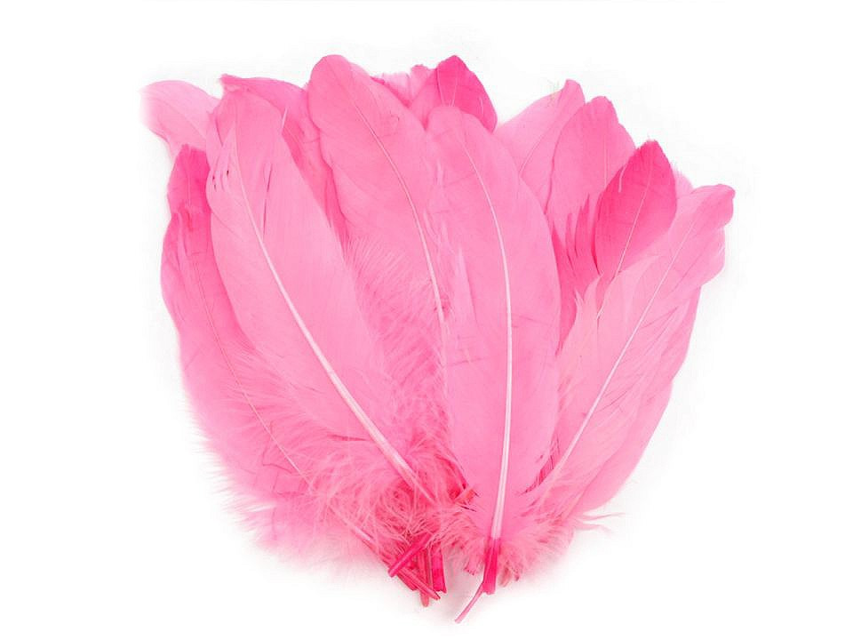 Husí peří délka 12-21 cm, barva 11 růžová