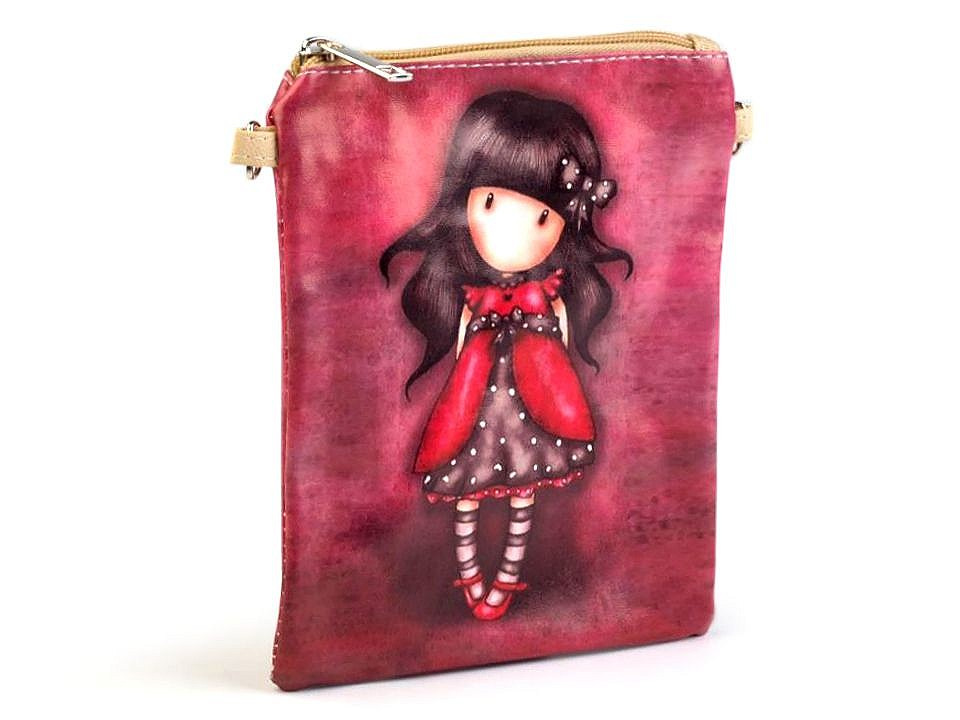 Dívčí kabelka 15x18,5 cm s potiskem, barva 8 cyklámenová