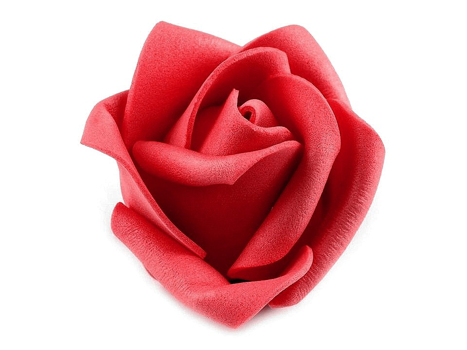Dekorační pěnová růže Ø4,5 cm, barva 9 červená