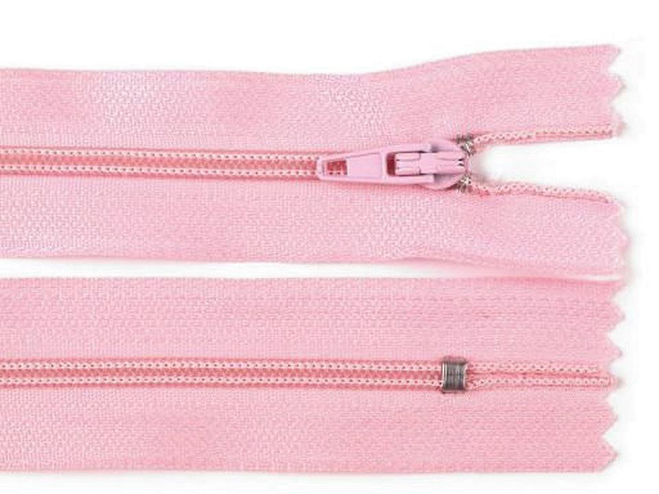 Spirálový zip šíře 3 mm délka 25 cm pinlock, barva 133 růžová světlá