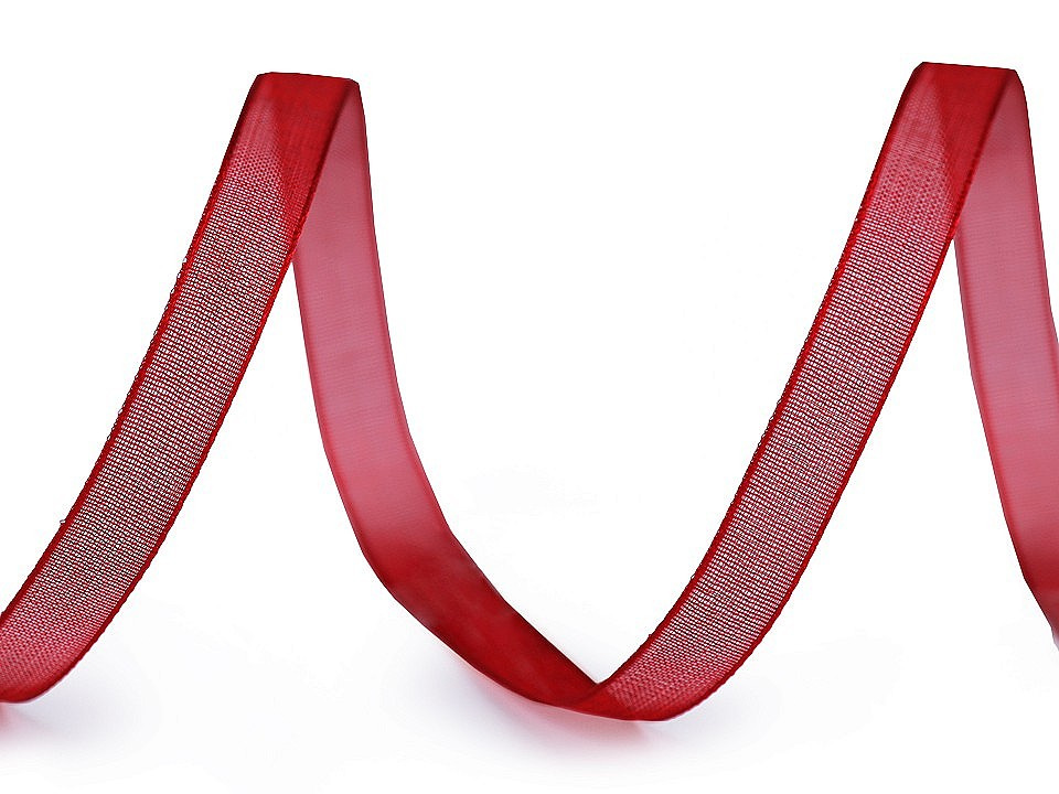 Monofilová stuha šíře 7 mm, barva 7 červená