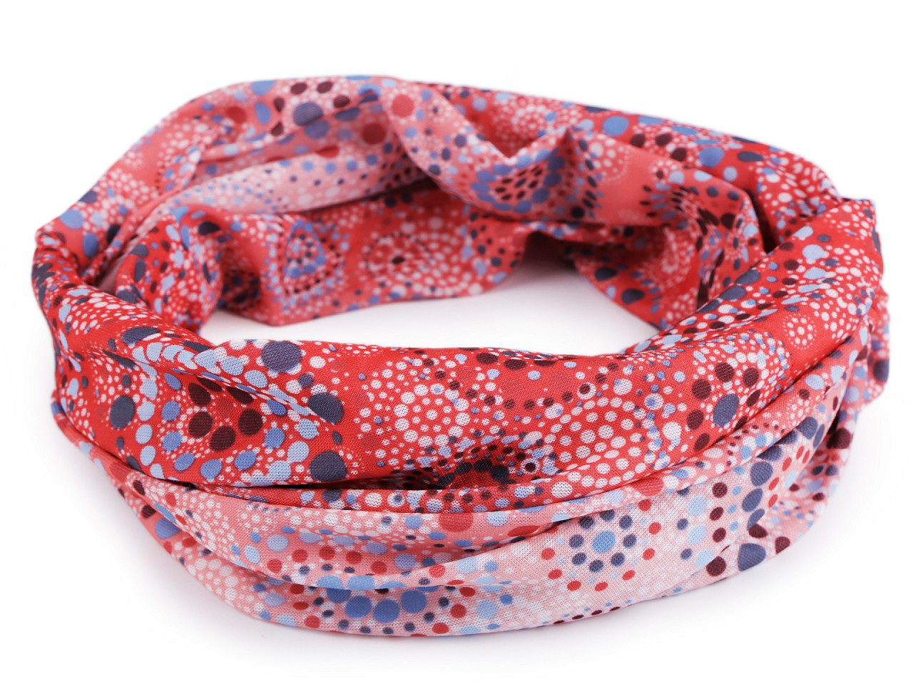 Multifunkční šátek pružný, bezešvý mandala, barva 1 růžová korálová