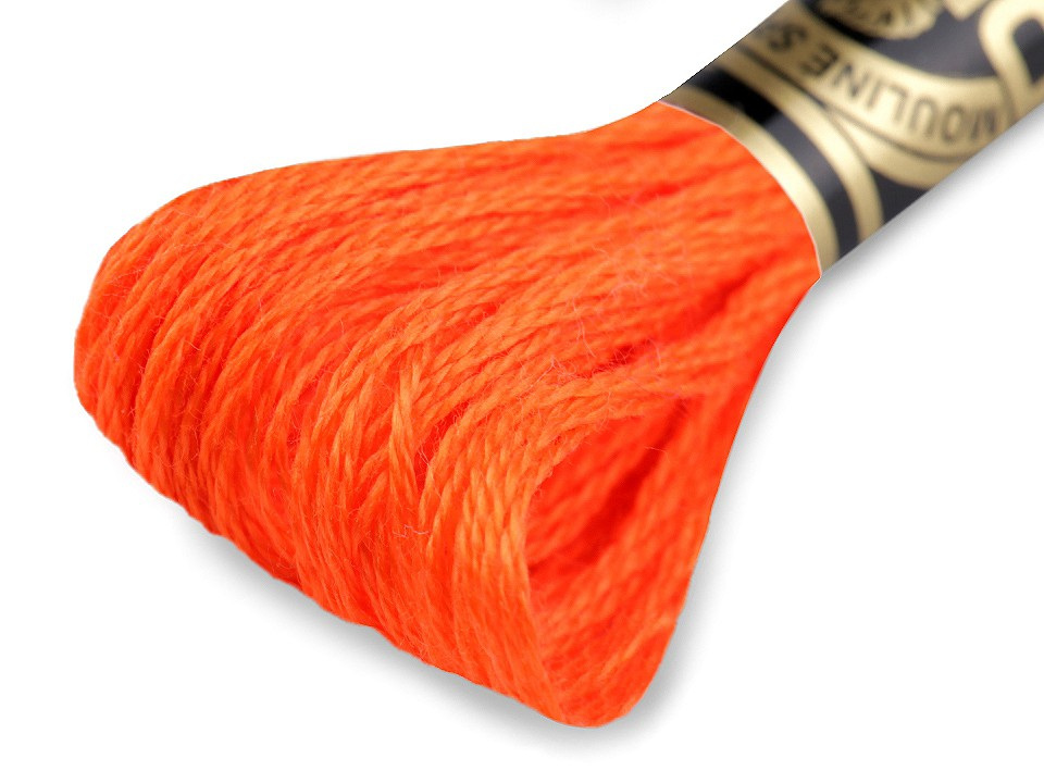 Vyšívací příze DMC Mouliné Spécial Cotton, barva 608 oranžová dýňová