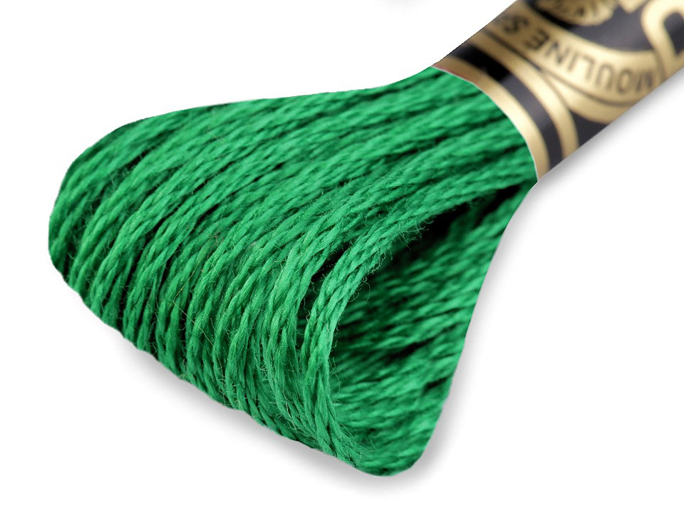 Vyšívací příze DMC Mouliné Spécial Cotton, barva 910 Fern Green