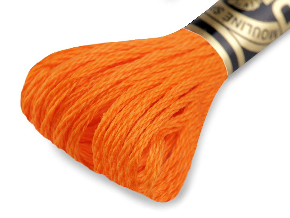 Vyšívací příze DMC Mouliné Spécial Cotton, barva 740 oranžová střední