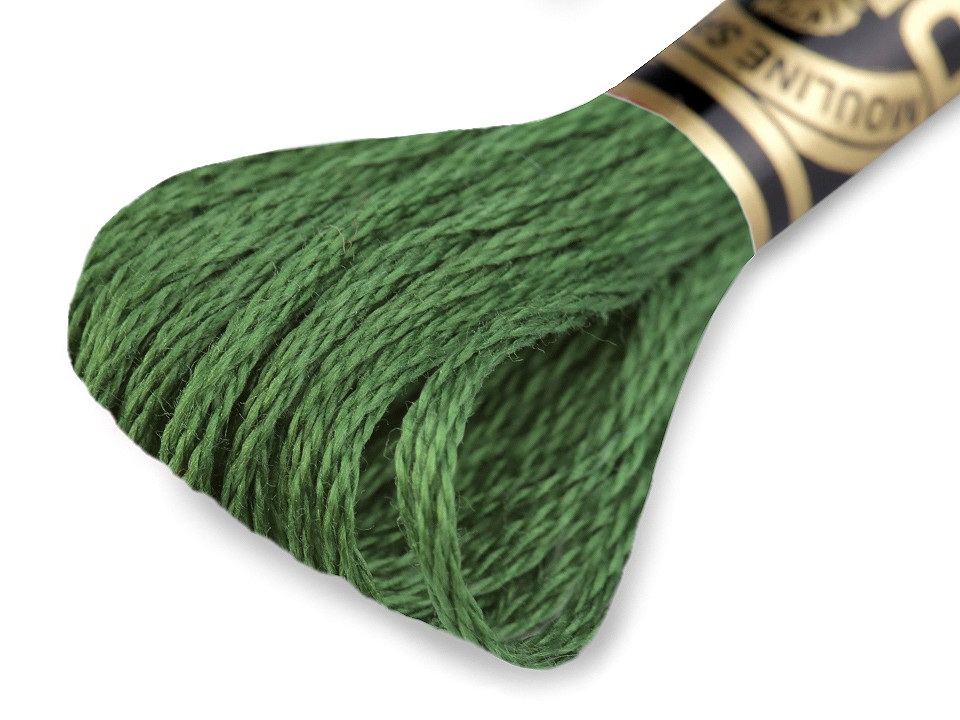 Vyšívací příze DMC Mouliné Spécial Cotton, barva 986 zelená jedle