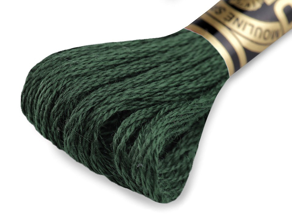 Vyšívací příze DMC Mouliné Spécial Cotton, barva 500 zelenočerná tm