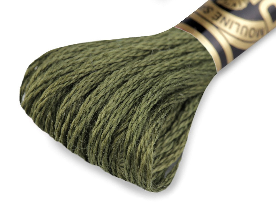 Vyšívací příze DMC Mouliné Spécial Cotton, barva 936 olivová zeleň