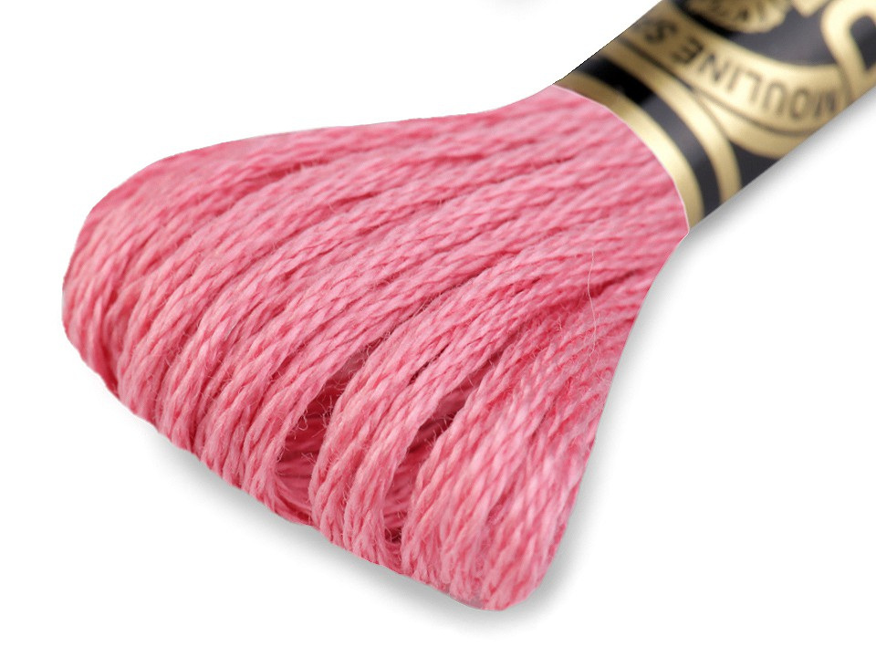 Vyšívací příze DMC Mouliné Spécial Cotton, barva 3733 růžová jednobarevná