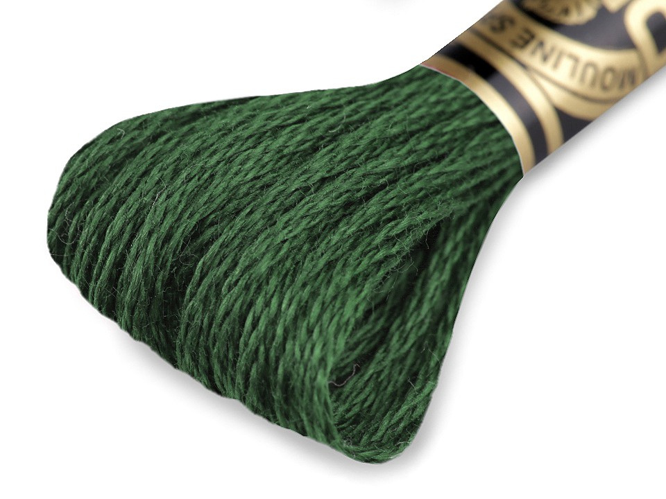 Vyšívací příze DMC Mouliné Spécial Cotton, barva 890 zelenočerná tm