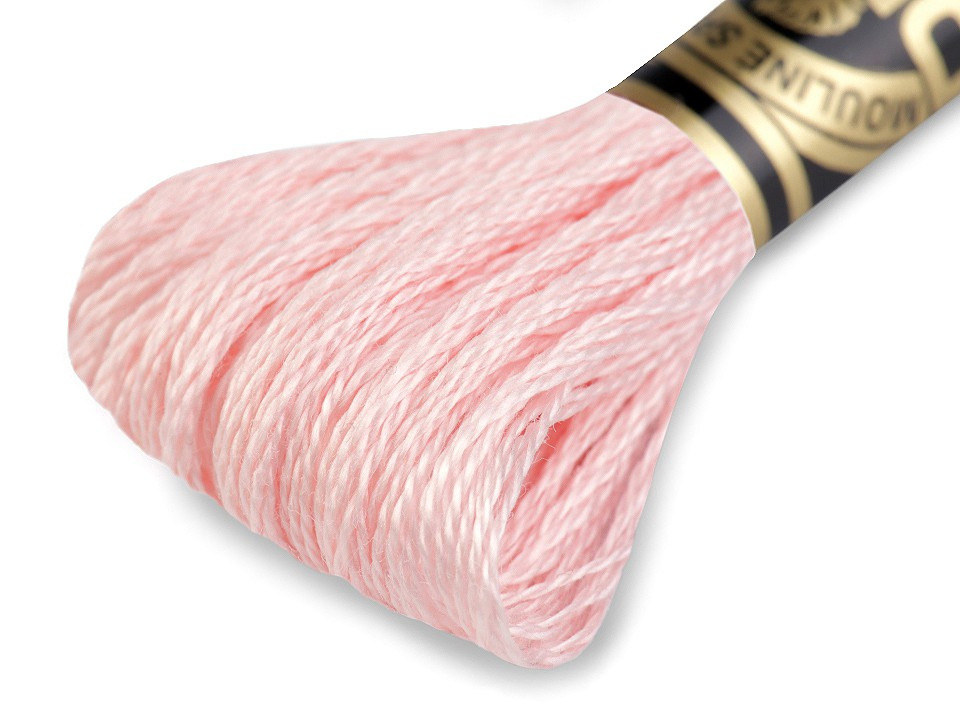 Vyšívací příze DMC Mouliné Spécial Cotton, barva 818 růžová lasturová