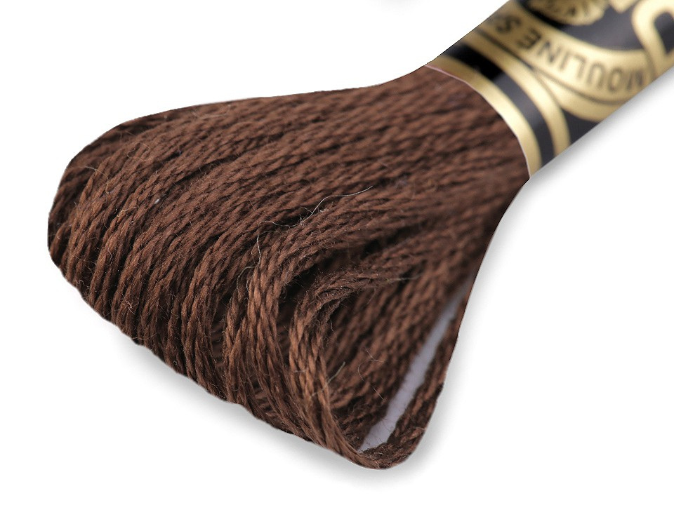 Vyšívací příze DMC Mouliné Spécial Cotton, barva 938 sigaro