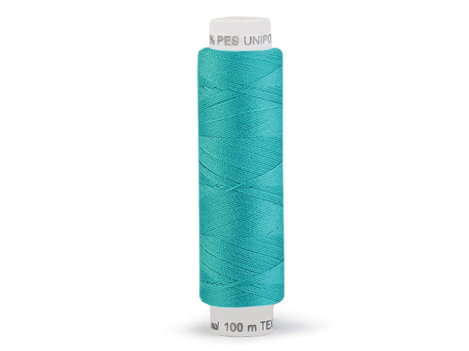 Polyesterové nitě Unipoly návin 100 m, barva 654 Blue Curacao