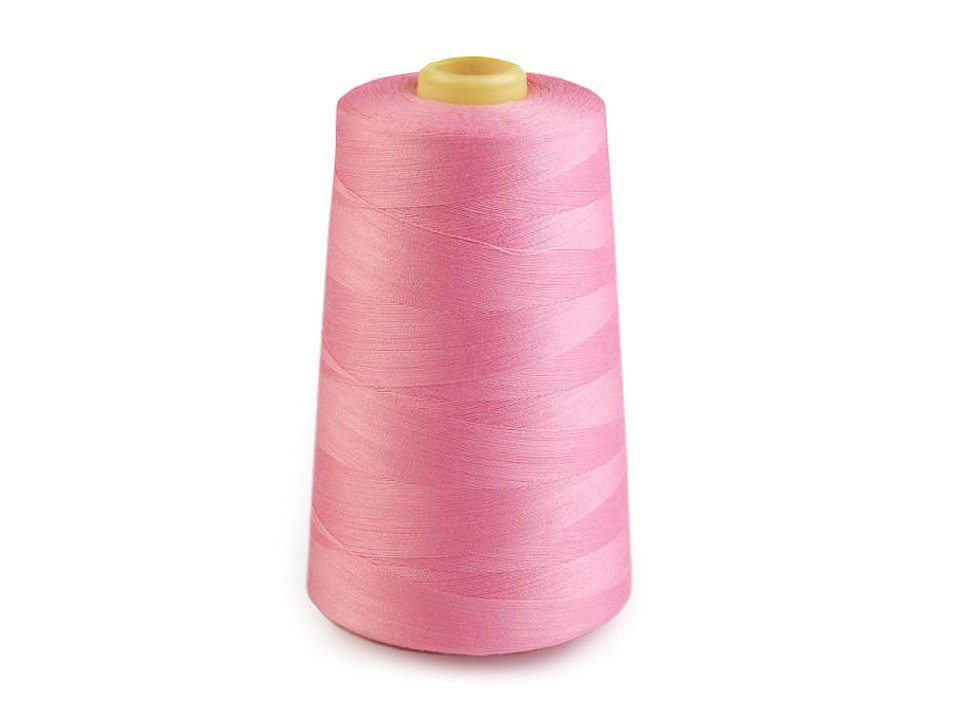 Polyesterové nitě pro overlocky i klasické šití návin 5000 yards PES 40/2, barva 550 Candy Pink