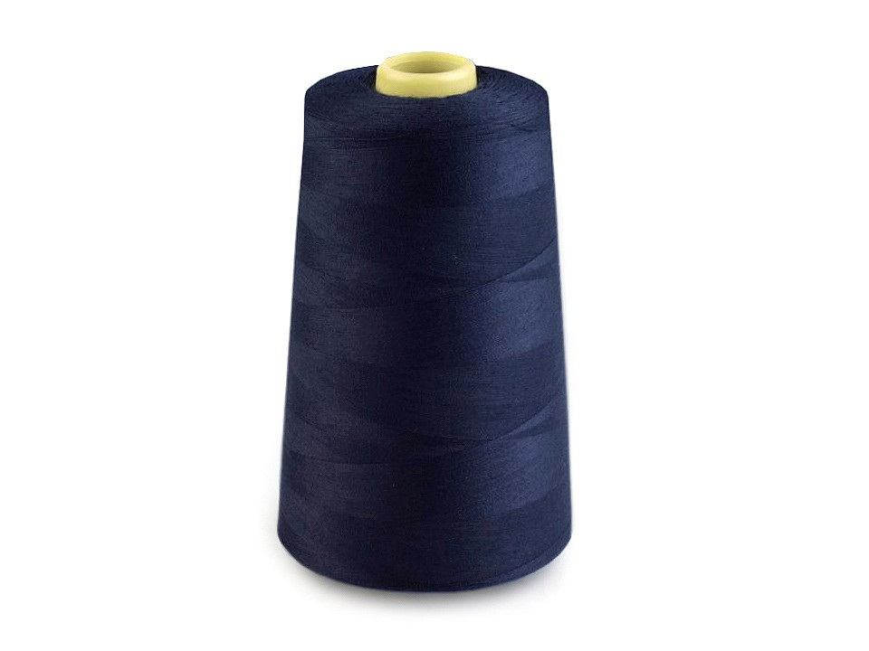 Polyesterové nitě pro overlocky i klasické šití návin 5000 yards PES 40/2, barva 804 Blue Indigo